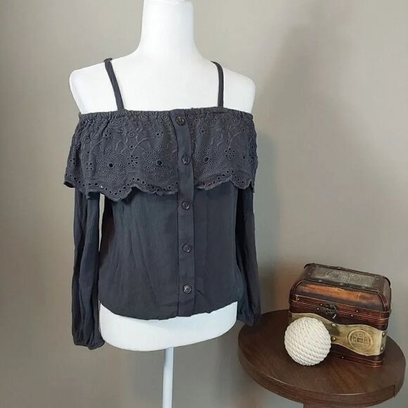 Maurices Top Sz S Dark Gray - Picture 1 of 7